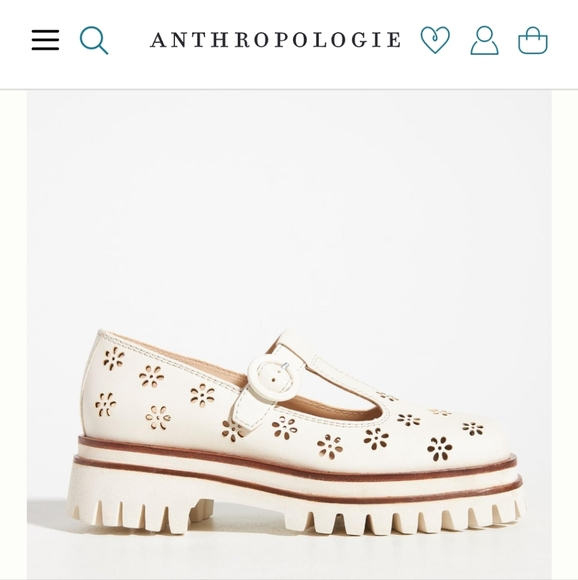 Anthro Elvio Zanon Platform Mary Jane Loafers Floral Cut Out - Picture 2 of 16